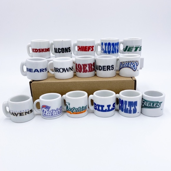 NFL Football Teams Logo Mini Ceramic Cups 16 Tiny Cups - Picture 4 of 10